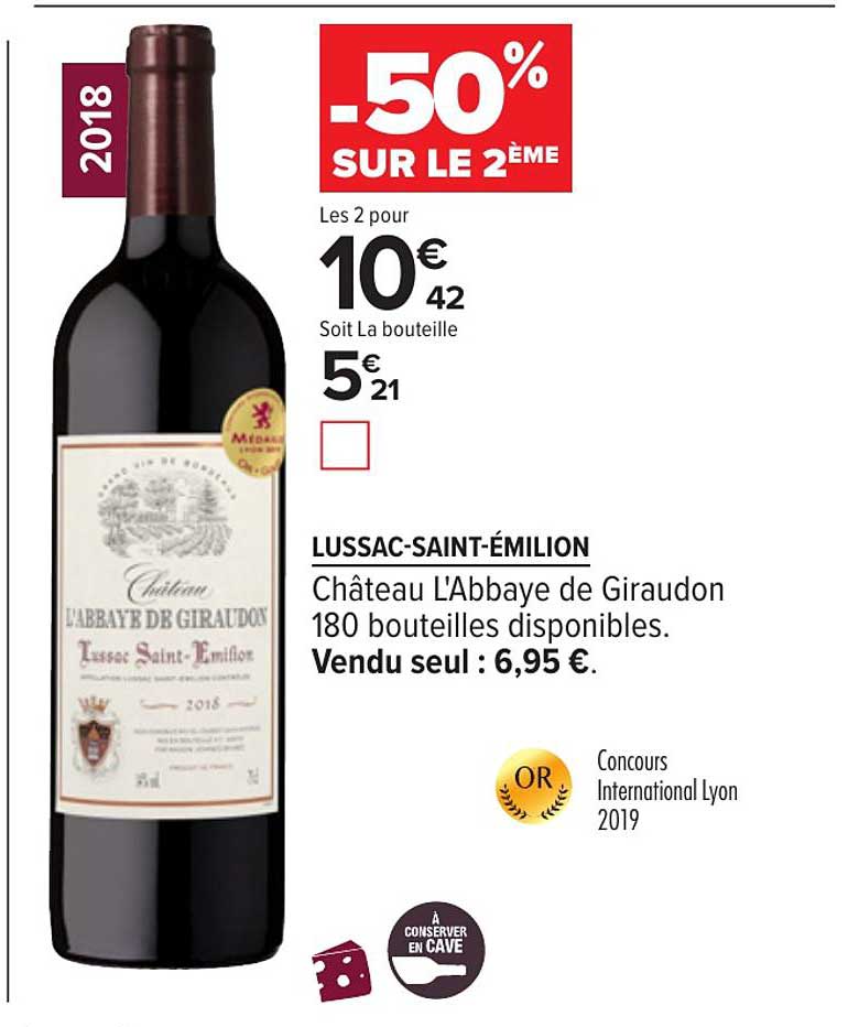 lussac saint émilion château l'abbaye de giraudon -50% sur le 2ème