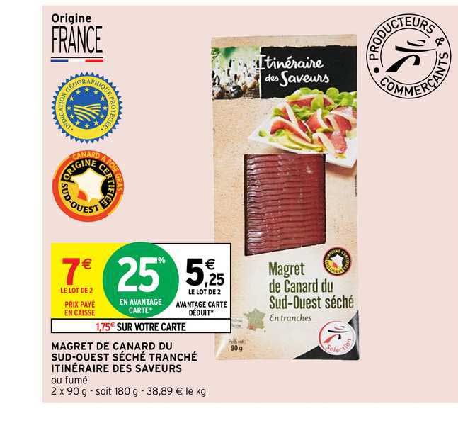 magret de canard du sud ouest séché tranché itinéraire des saveurs