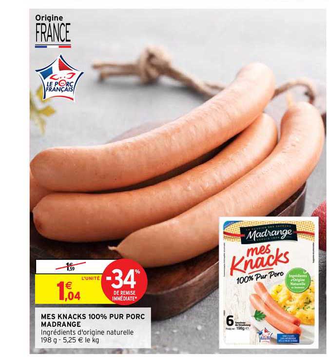 mes knacks 100% pur porc madrange