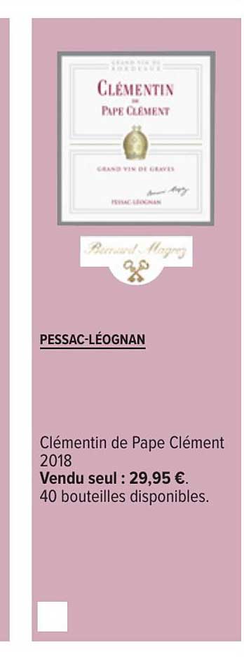 pessac léognan clémentin de pape clément 2018