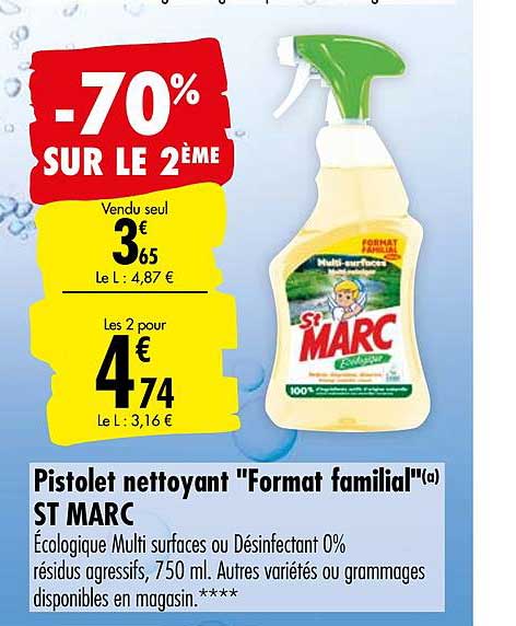 pistolet nettoyant format familial st marc -70% sur le 2ème