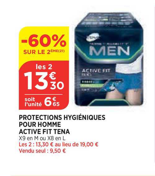 Protections Hygiéniques Pour Homme Activ Fit Tena -60% Sur Le 2e