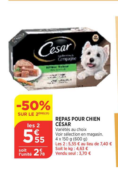 Repas Pour Chien César -50% Sur Le 2e