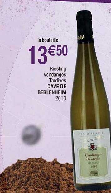 riesling vendanges tardives cave de beblenheim