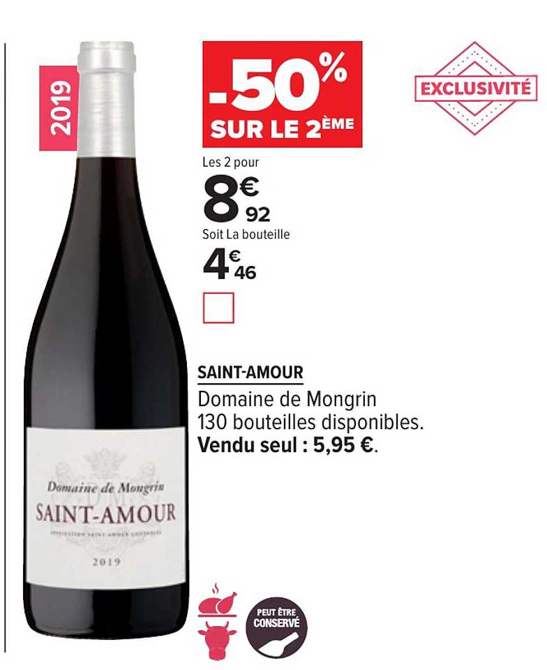 Saint Amour Domaine De Mongrin -50% Sur Le 2ème