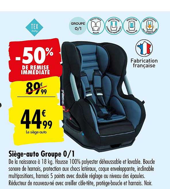siège auto groupe 0 1 -50% remise immédiate