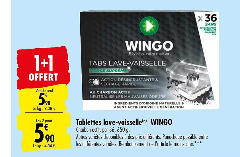 tablettes lave vaisselle wingo 1+1 offert