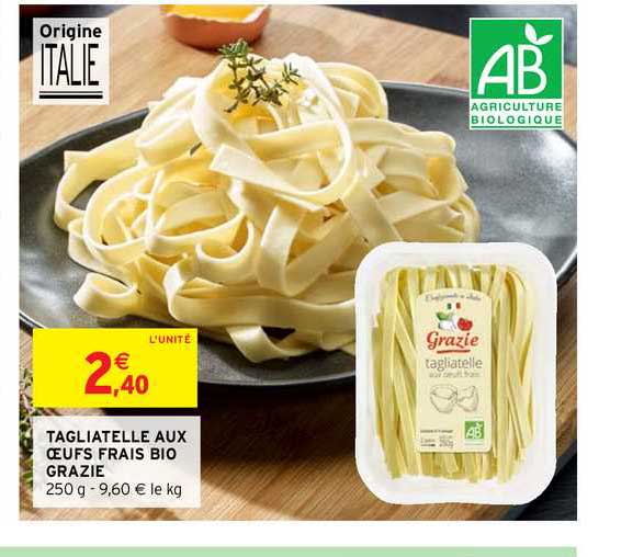 tagliatelle aux oeufs frais bio grazie