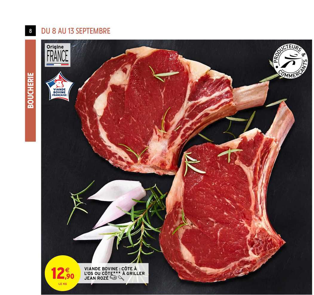 viande bovine côte à l'os du côte à griller jean rozé