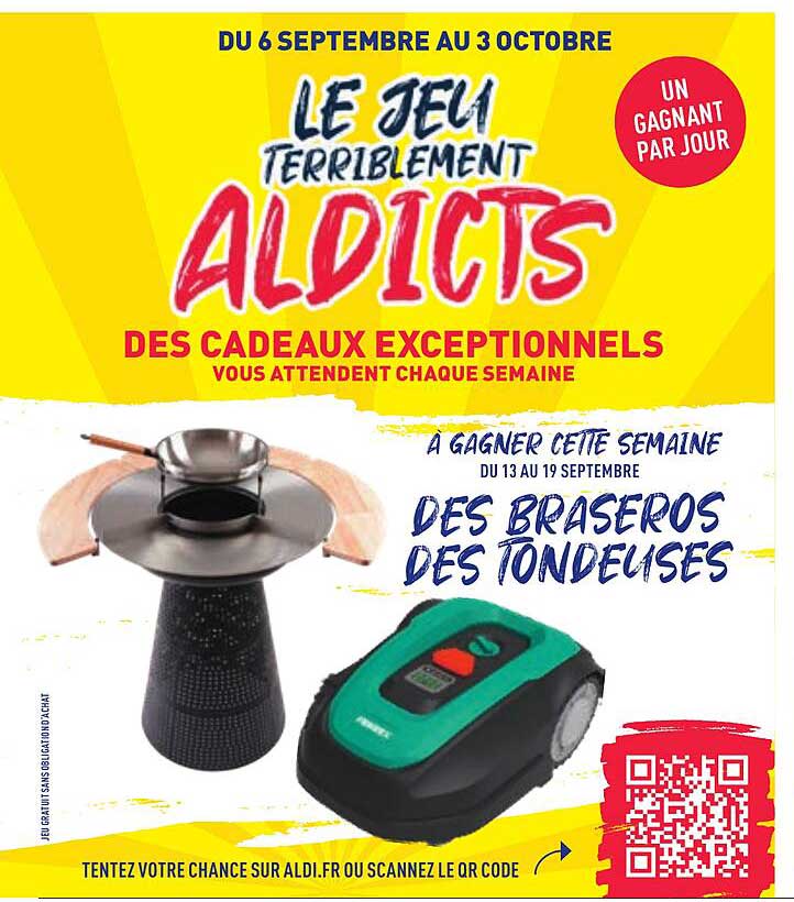 à gagner cette semaine : des braseros, des tondeuses