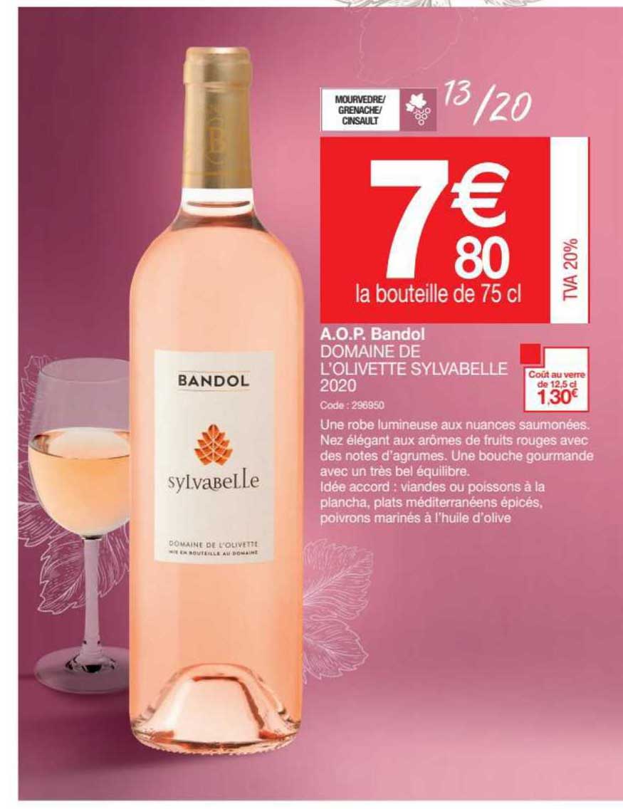 a.o.p. bandol domaine de l'olivette sylvabelle 2020