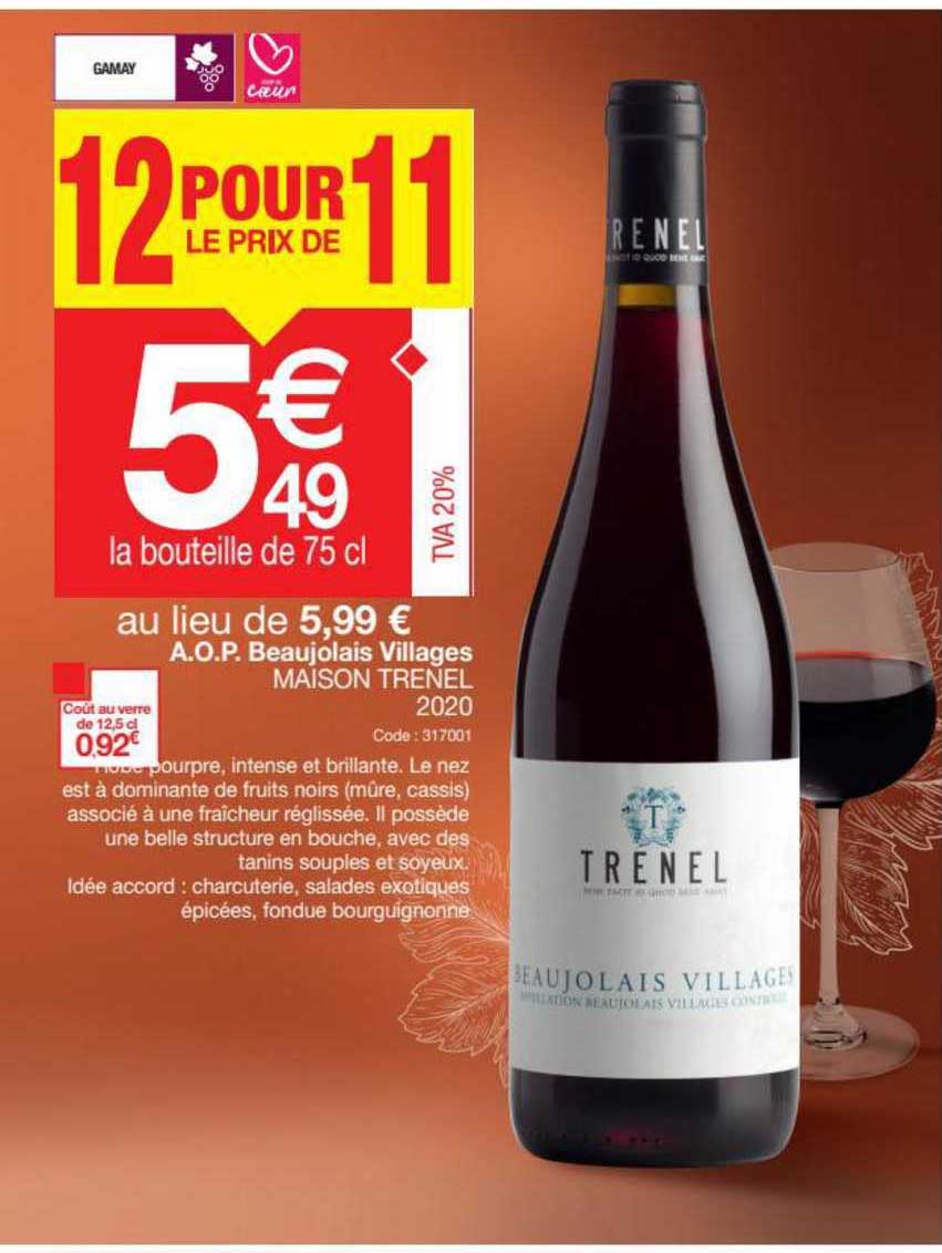 a.o.p. beaujolais villages maison trenel 2020