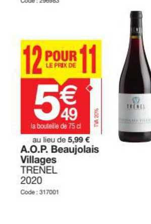 a.o.p. beaujolais villages trenel