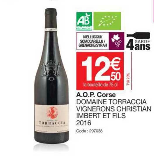 a.o.p. corse domaine torraccia vignerons christian imbert et fils 2016