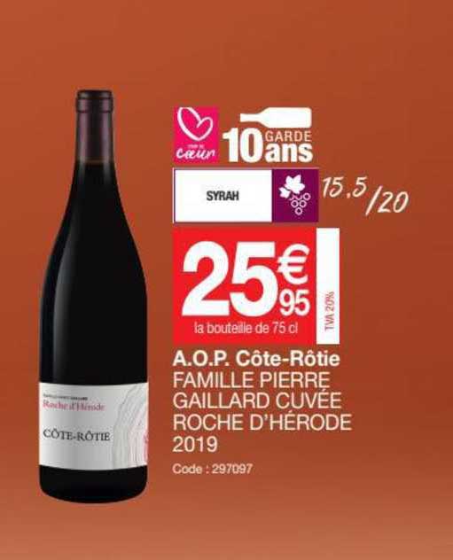 a.o.p. côte-rôtie famille pierre gaillard cuvée roche d'hérode 2019