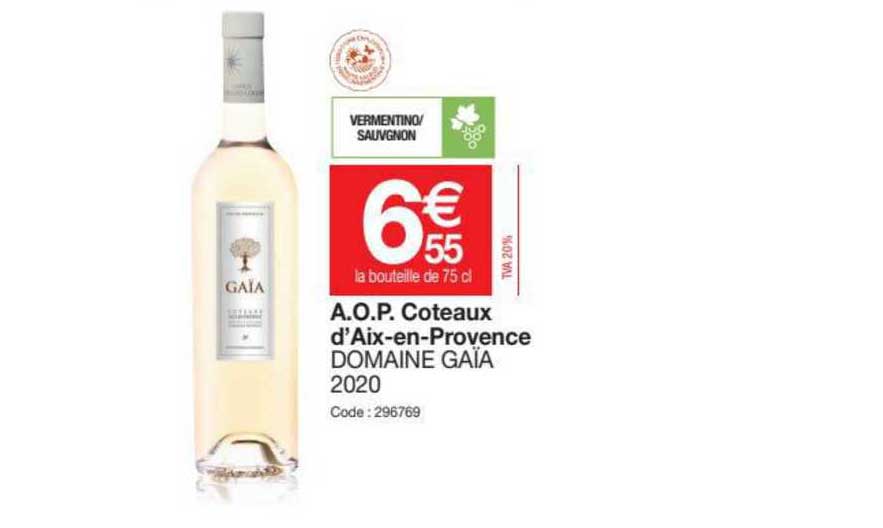 a.o.p. coteaux d'aix-en-provence domaine gaïa 2020