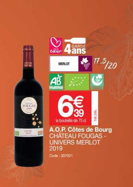 a.o.p. côtes de bourg château fougas - univers merlot 2019