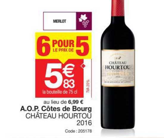 a.o.p. côtes de bourg château hourtou 2016