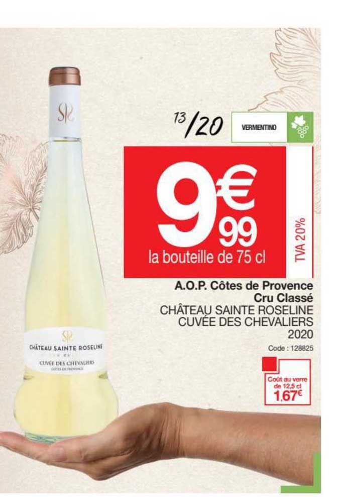 a.o.p. côtes de provence cru classé château sainte roseline cuvée des chevaliers 2020