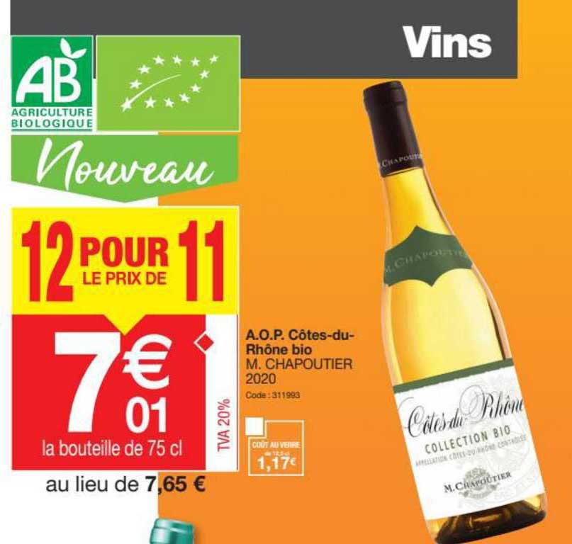 a.o.p. côtes-du-rhône bio m. chapoutier 2020