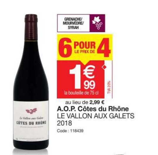 a.o.p. côtes du rhône le vallon aux galets 2018