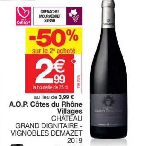a.o.p. côtes du rhône villages château grand dignitaire - vignobles demazet 2019