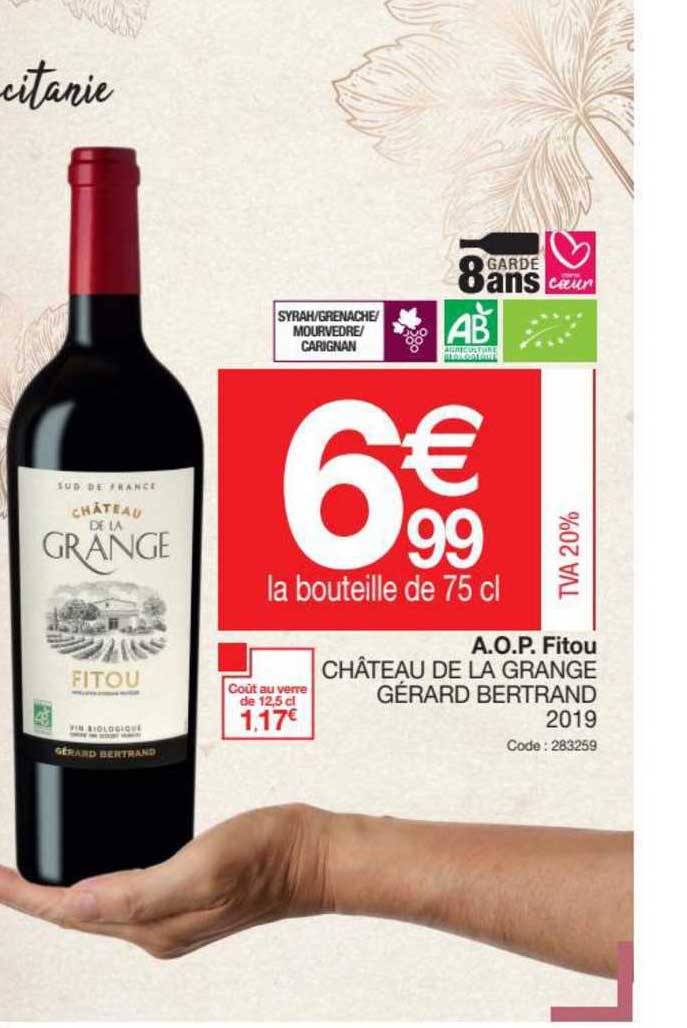 a.o.p. fitou château de la grande gérard bertrand 2019