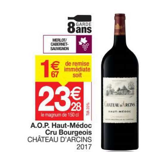 a.o.p. haut-médoc cru bourgeois château d'arcins 2017
