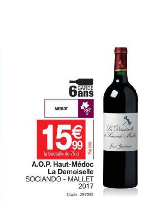 a.o.p. haut-médoc la demoiselle sociando - mallet 2017