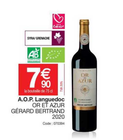 a.o.p. languedoc or et azur gérard bertrand 2020
