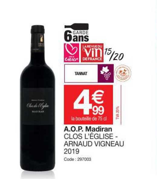 a.o.p. madiran clos l'église - arnaud vigneau 2019