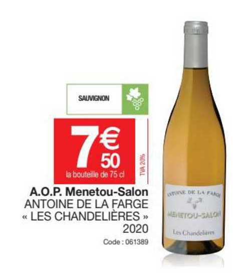 a.o.p. menetou-salon antoine de la farge "les chandelires" 2020