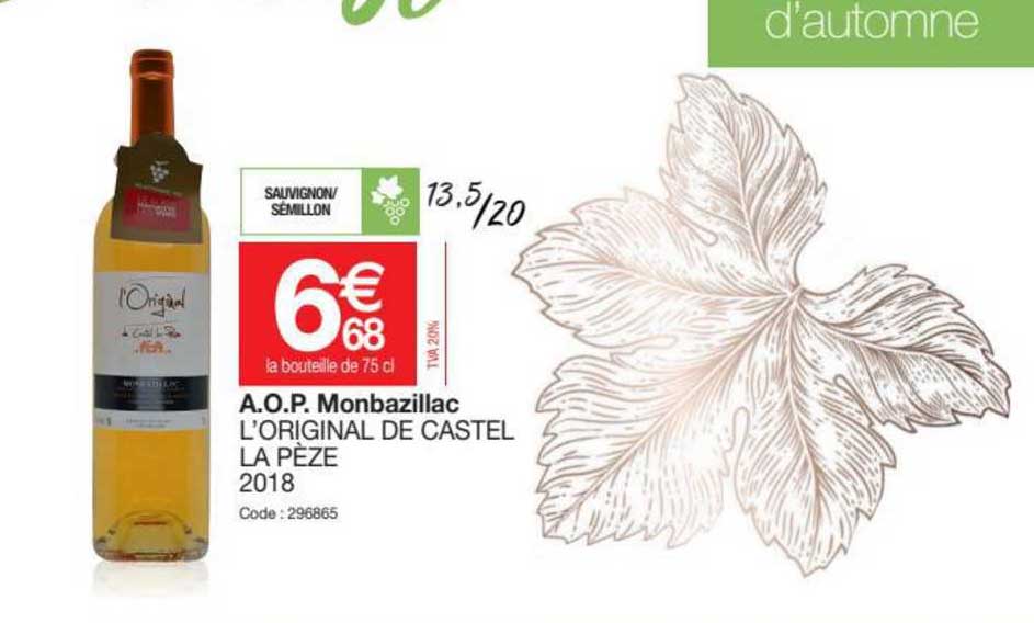 a.o.p. monbazillac l'original de castel la pèze 2018
