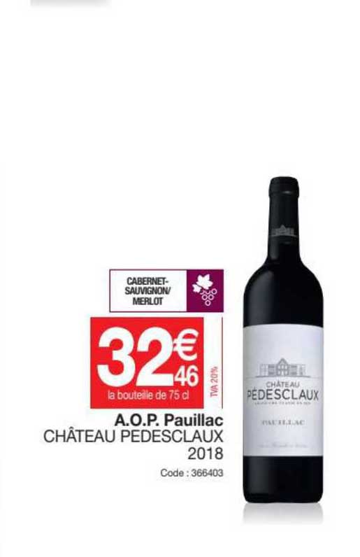 a.o.p. pauillac château pedesclaux 2018