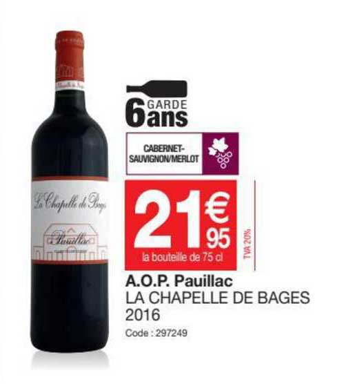 a.o.p. pauillac la chapelle de bages 2016
