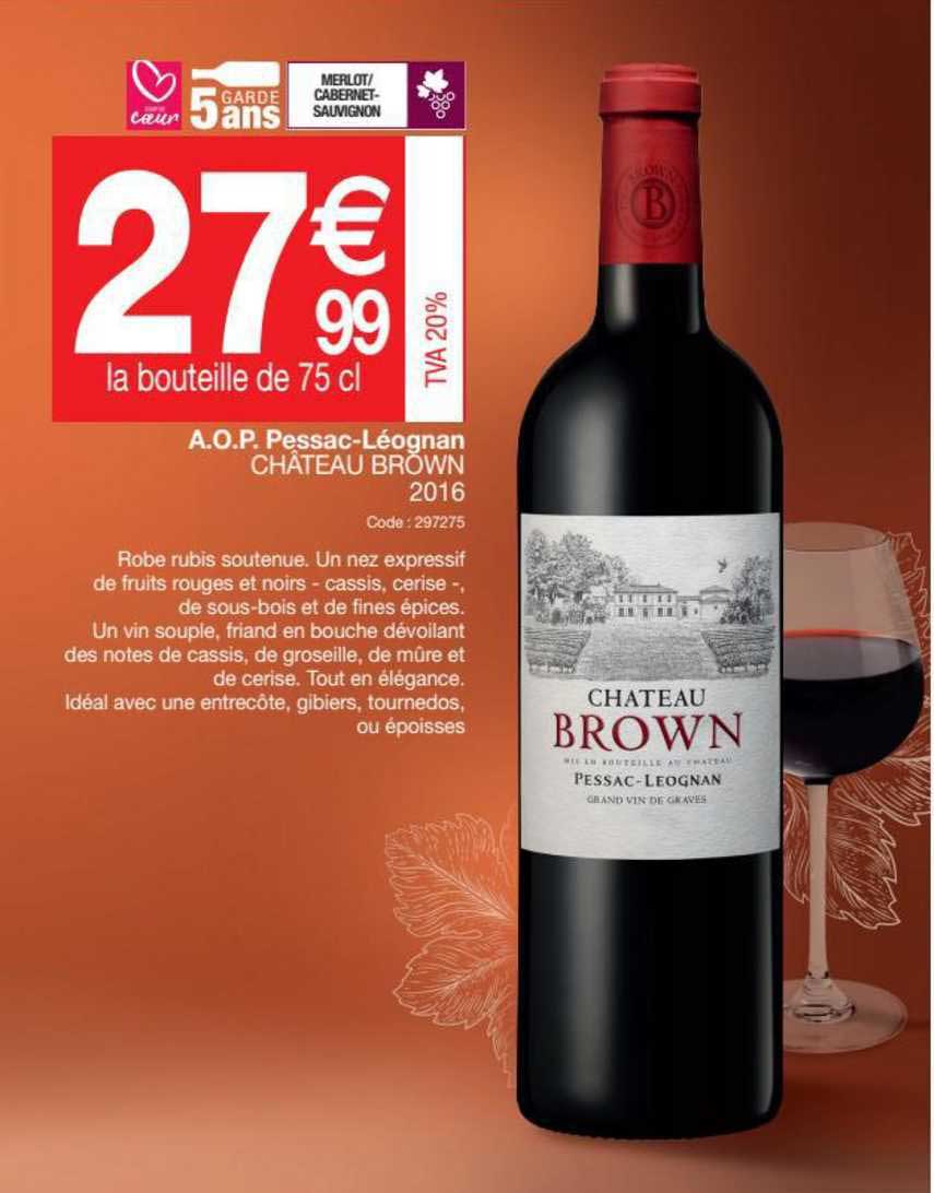 a.o.p. pessac-léognan château brown 2016