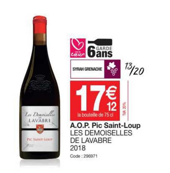 a.o.p. pic saint-loup les demoiselles de lavabre 2018