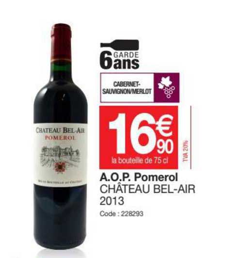 a.o.p. pomerol château bel-air 2013