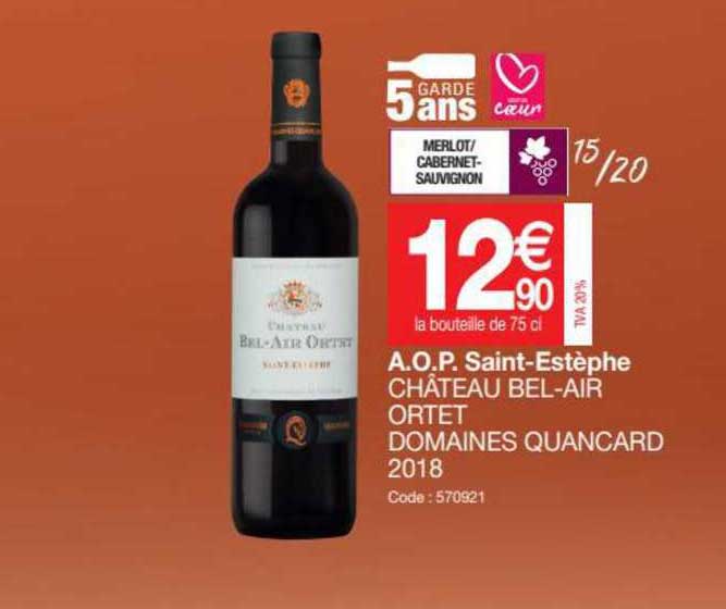 a.o.p. saint-estèphe château bel-air ortet domaines quancard 2018