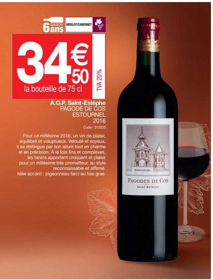 a.o.p. saint-estphe pagode de cos estournel 2016