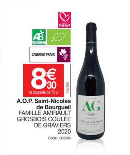 a.o.p. saint-nicolas de bourgueil famille amirault grosbois coulée de graviers 2020