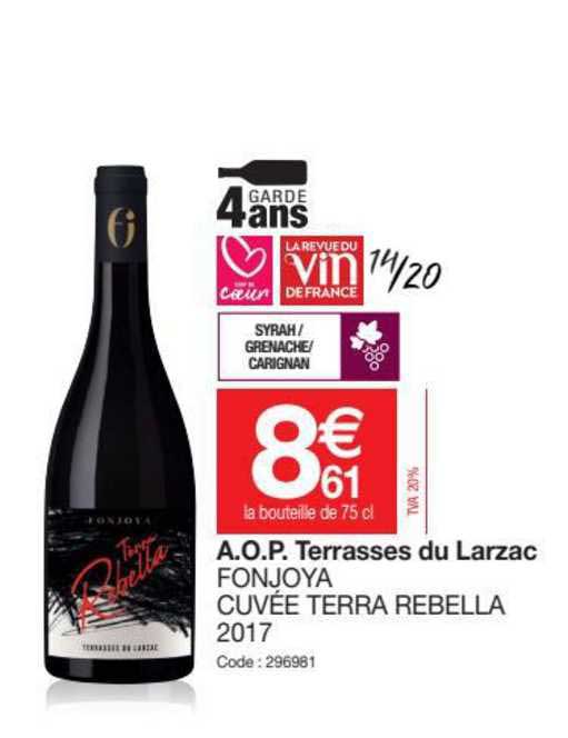a.o.p. terrasses du larzac fonjoya cuvée terra rebella 2017