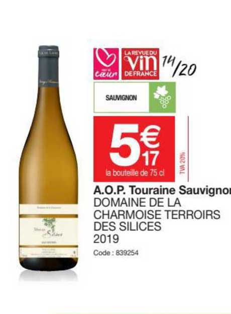 a.o.p. touraine sauvignon domaine de la charmoise terroirs des silices 2019