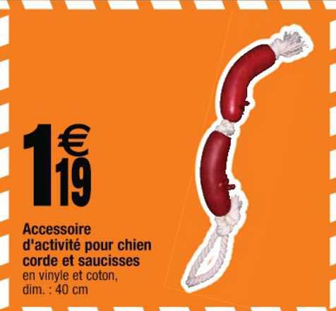 accessoire d'activité pour chien corde et saucisses
