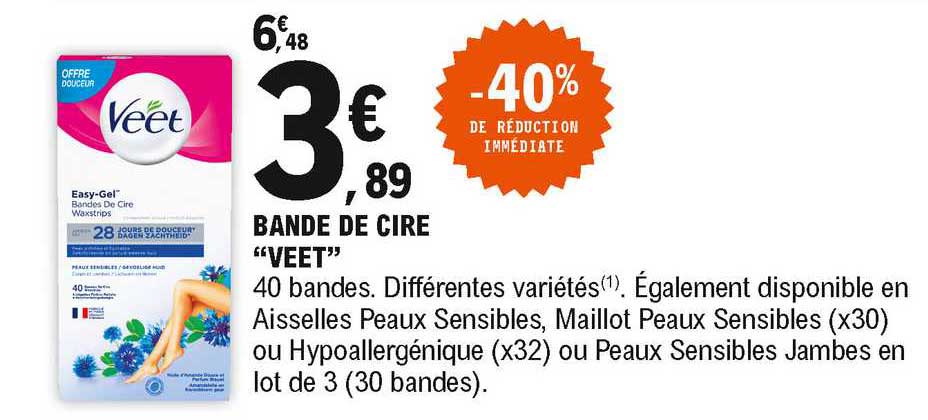 Bande De Cire "veet"