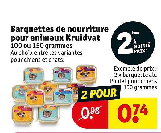 barquettes de nourriture pour animaux kruidvat