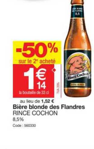 bière blonde des flandres rince cochon