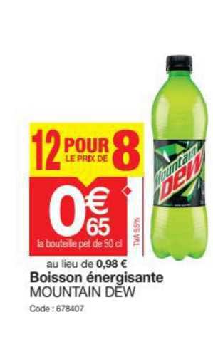 boisson énergisante mountain dew