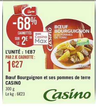 bœuf bourguignon et ses pommes de terre casino