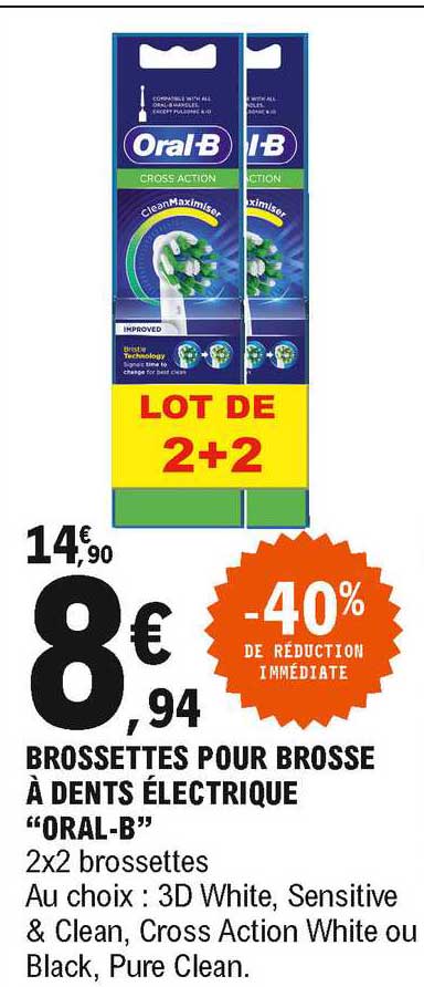 brossettes pour brosse à dents électrique "oral-b"